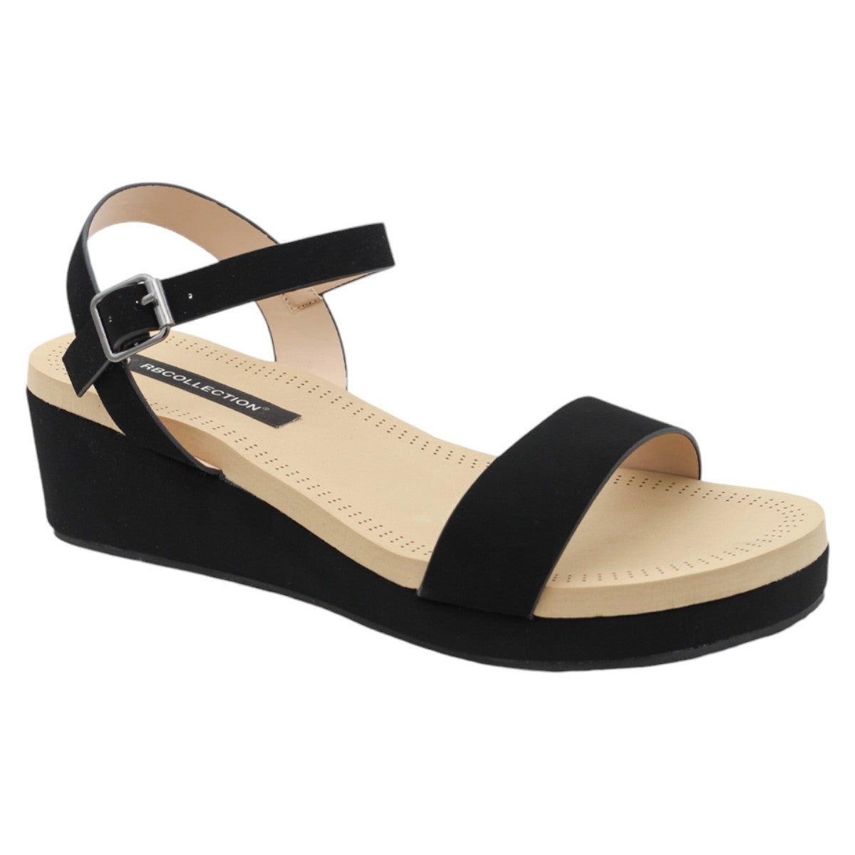 Foto 2 pulgar | Sandalias con Plataforma Rbbasics Exterior Gamuza Sintética Negro Para Mujer