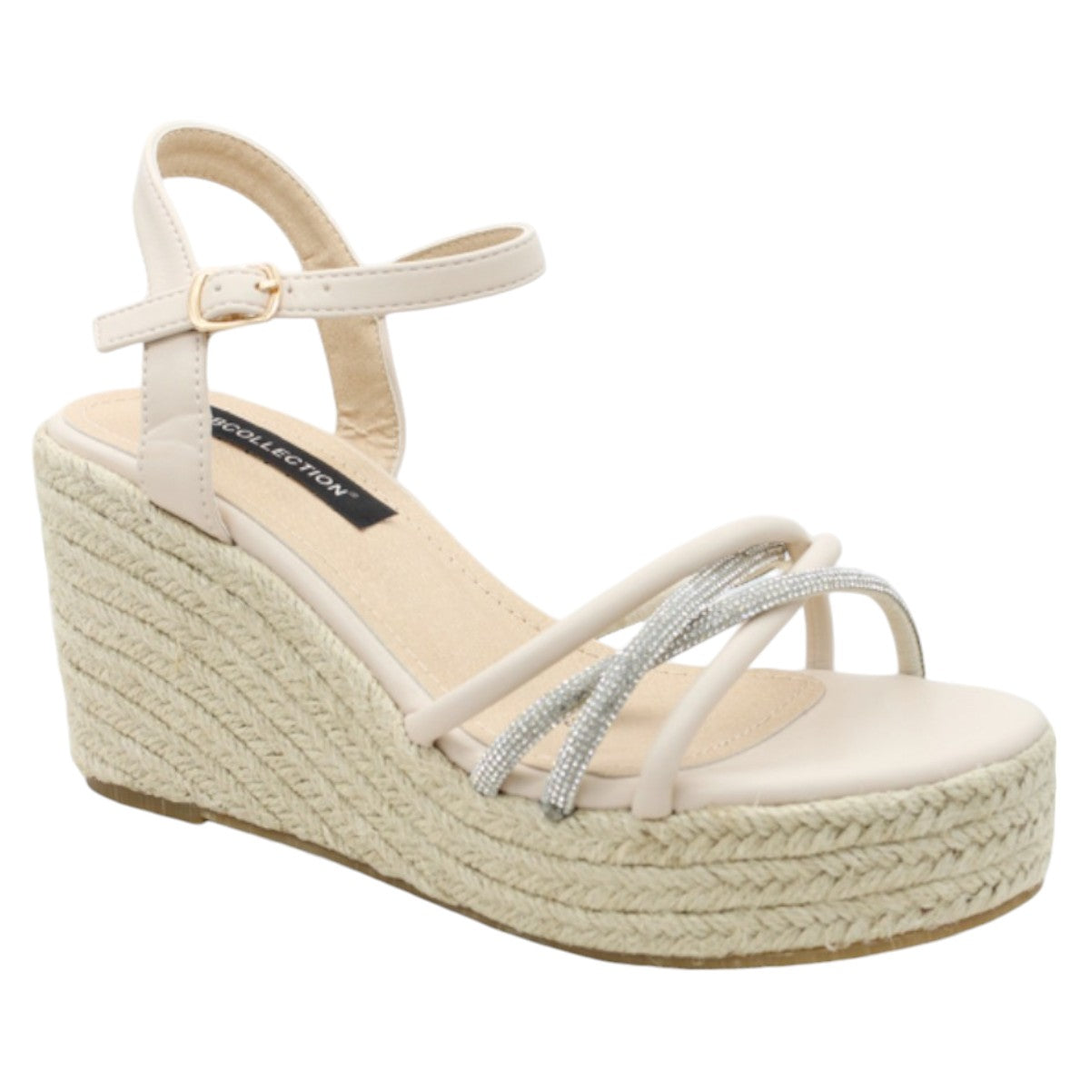 Foto 1 | Sandalias Rbcollection con Plataforma Exterior Sintético Beige para Mujer