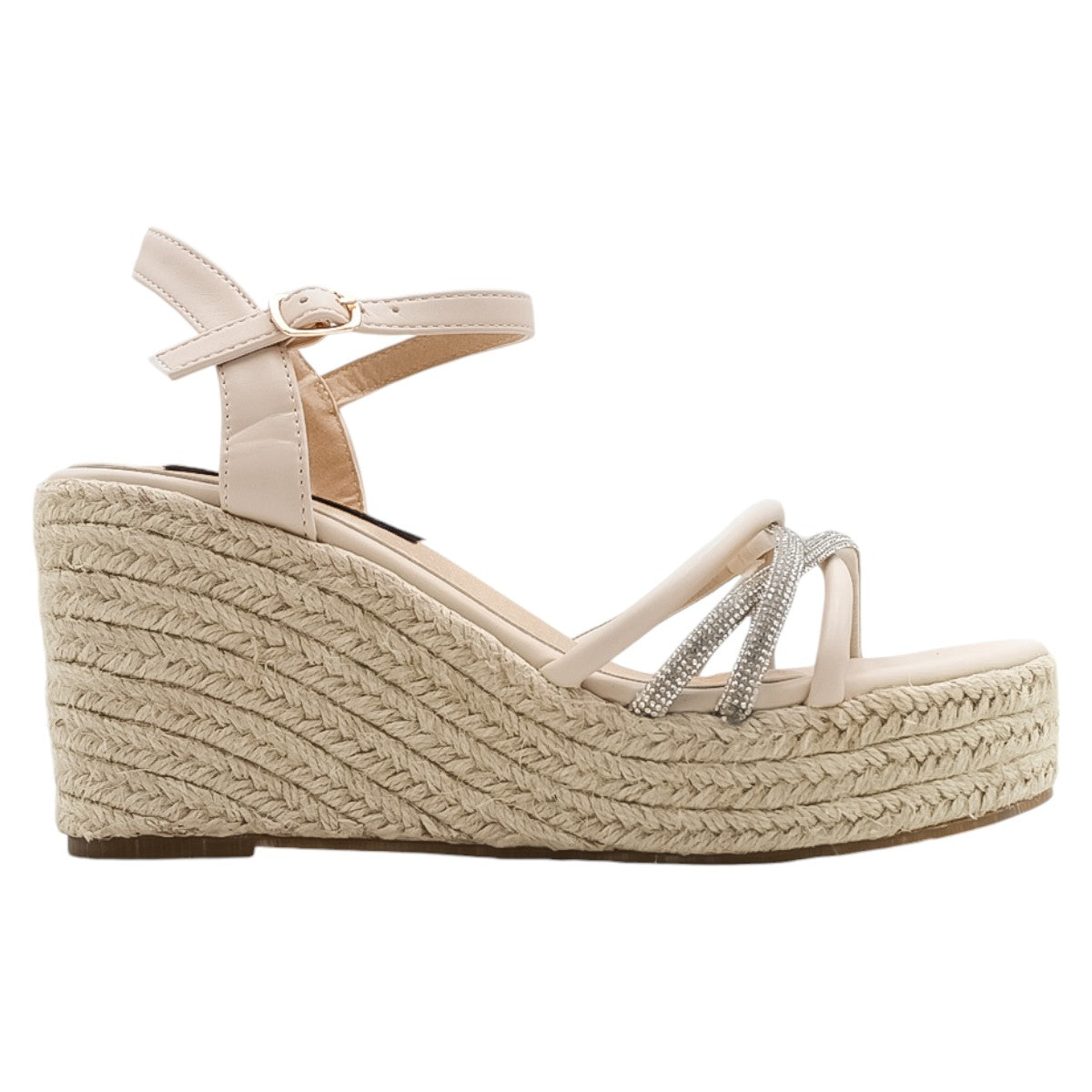 Foto 3 | Sandalias Rbcollection con Plataforma Exterior Sintético Beige para Mujer