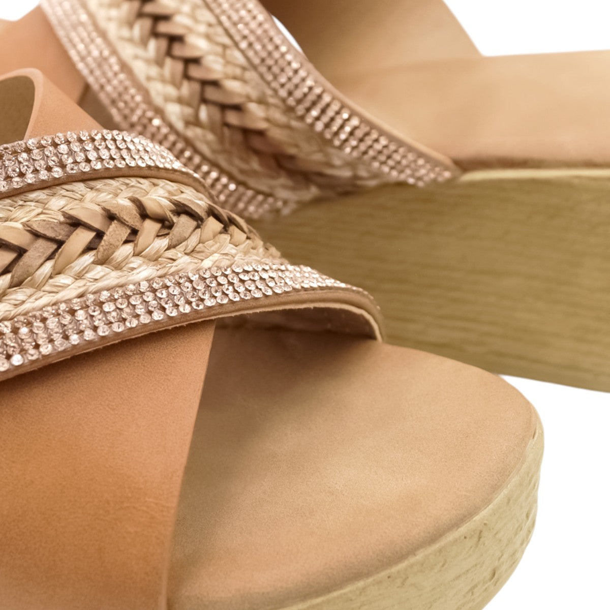 Foto 7 pulgar | Sandalias Rbcollection con Plataforma Exterior Piel Vegana Café para Mujer
