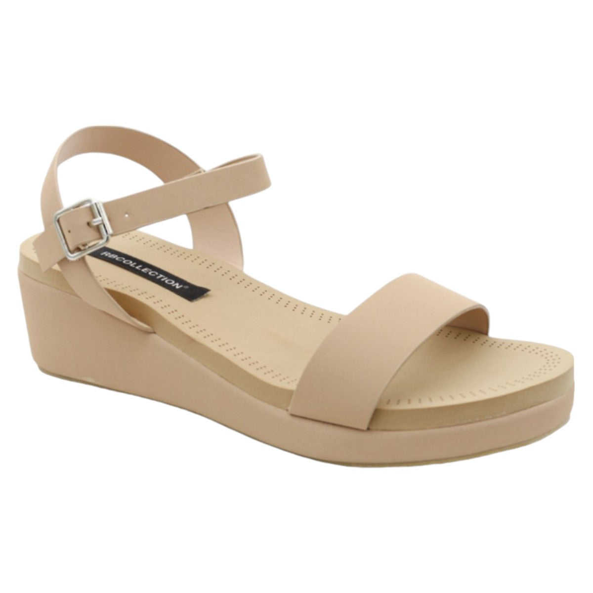 Foto 2 pulgar | Sandalias Con Plataforma Rbbasics Exterior Piel Vegana Beige Para Mujer