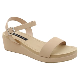 Foto 1 | Sandalias Con Plataforma Rbbasics Exterior Piel Vegana Beige Para Mujer