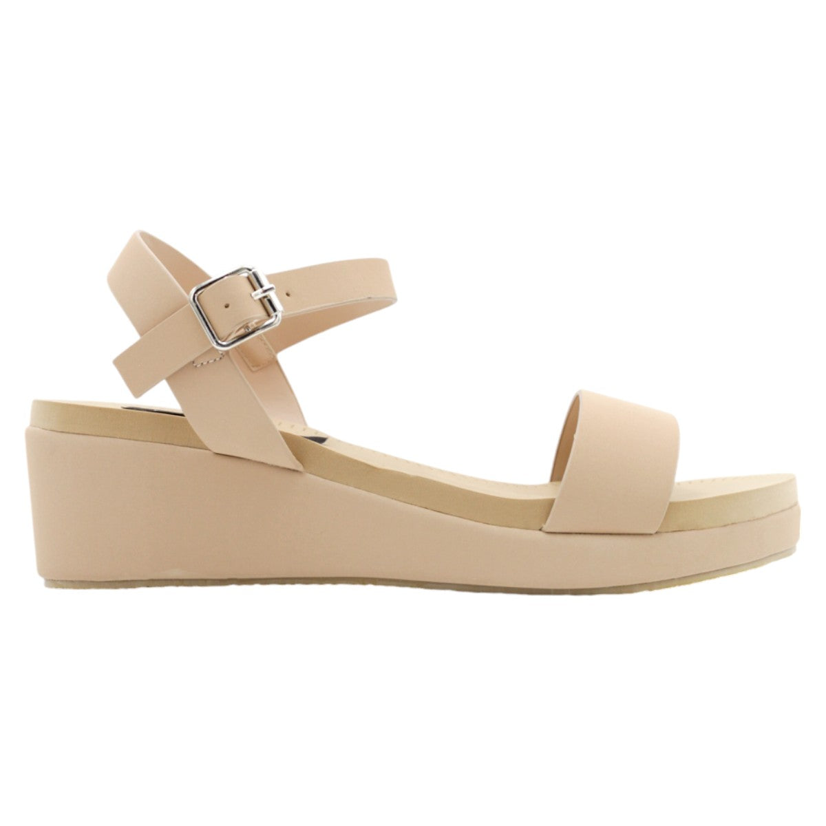 Foto 3 pulgar | Sandalias Con Plataforma Rbbasics Exterior Piel Vegana Beige Para Mujer