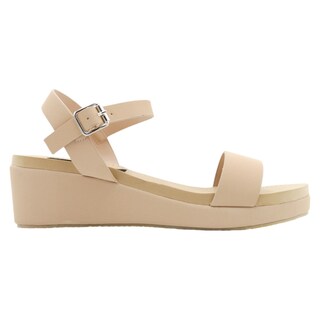 Foto 2 | Sandalias Con Plataforma Rbbasics Exterior Piel Vegana Beige Para Mujer