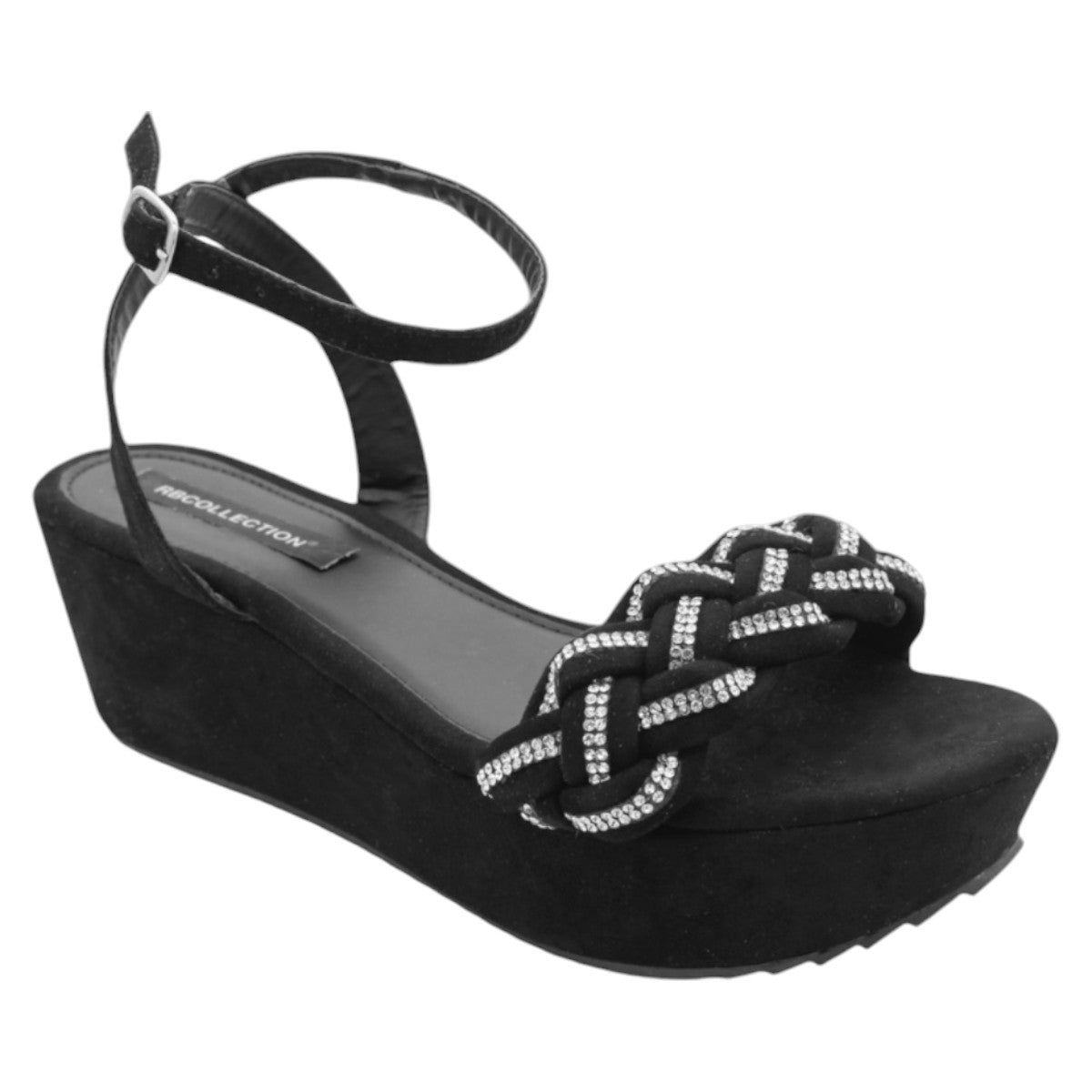 Foto 3 pulgar | Sandalias Con Plataforma Rbbasics Exterior Gamuza Sintética Negro Para Mujer