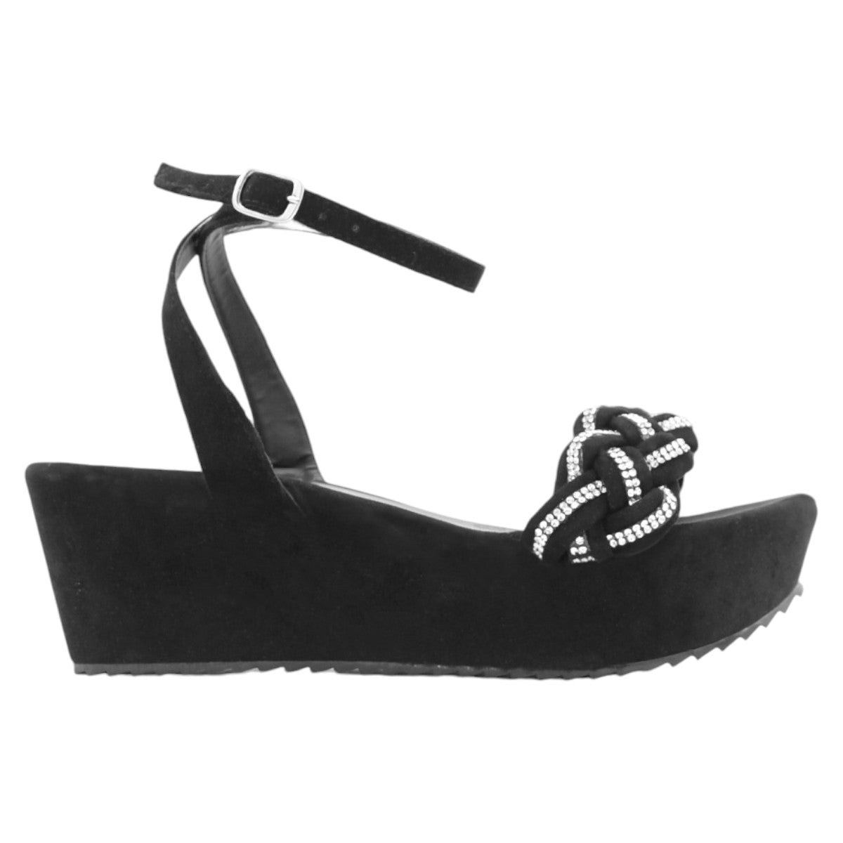 Foto 4 pulgar | Sandalias Con Plataforma Rbbasics Exterior Gamuza Sintética Negro Para Mujer