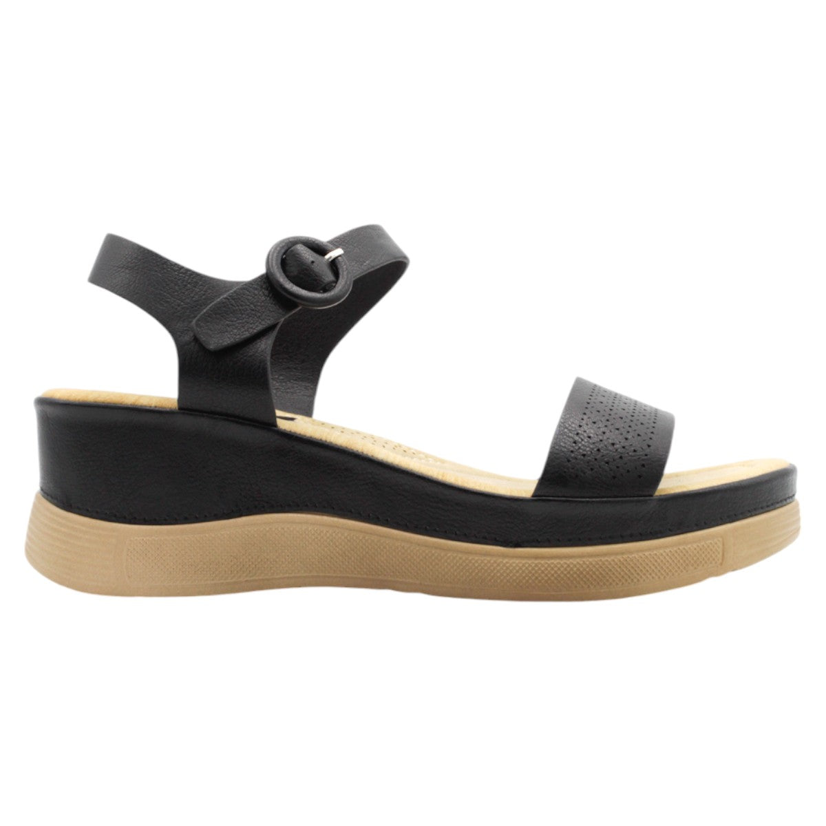 Foto 3 pulgar | Sandalias Con Plataforma Rbbasics Exterior Piel Vegana Negro Para Mujer