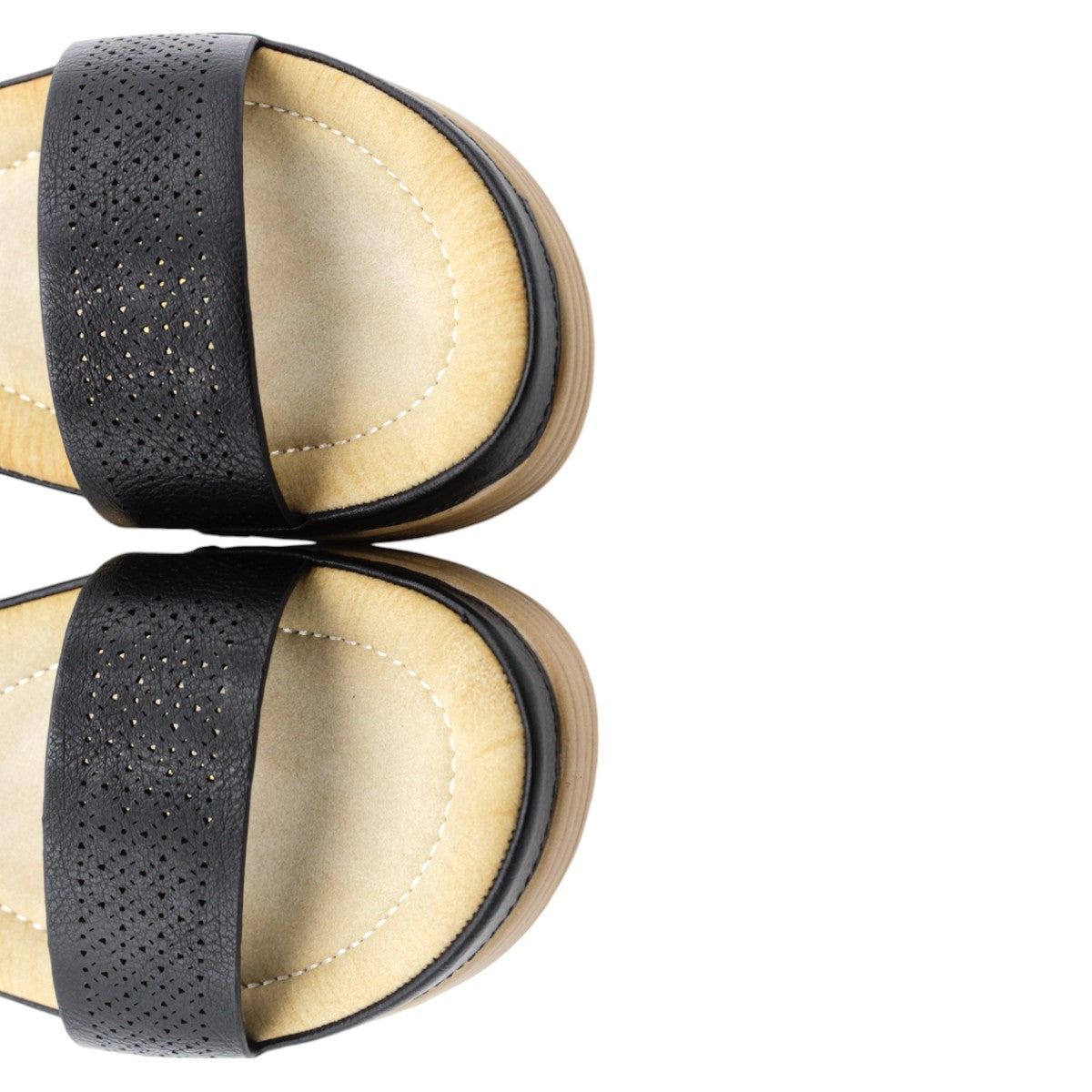 Foto 5 pulgar | Sandalias Con Plataforma Rbbasics Exterior Piel Vegana Negro Para Mujer