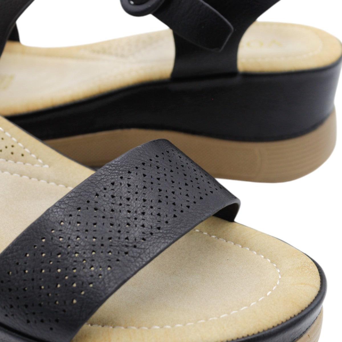 Foto 6 pulgar | Sandalias Con Plataforma Rbbasics Exterior Piel Vegana Negro Para Mujer