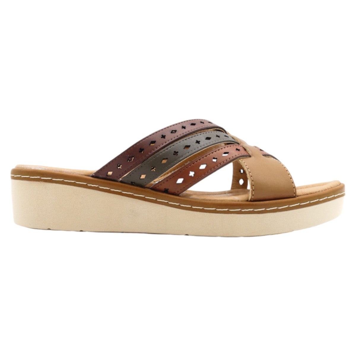 Foto 3 pulgar | Sandalias Con Plataforma Rbcollection Exterior Piel Vegana Color Café Para Mujer
