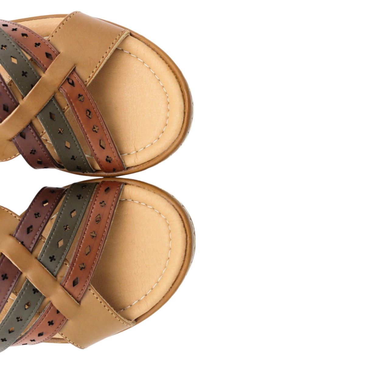 Foto 5 pulgar | Sandalias Con Plataforma Rbcollection Exterior Piel Vegana Color Café Para Mujer
