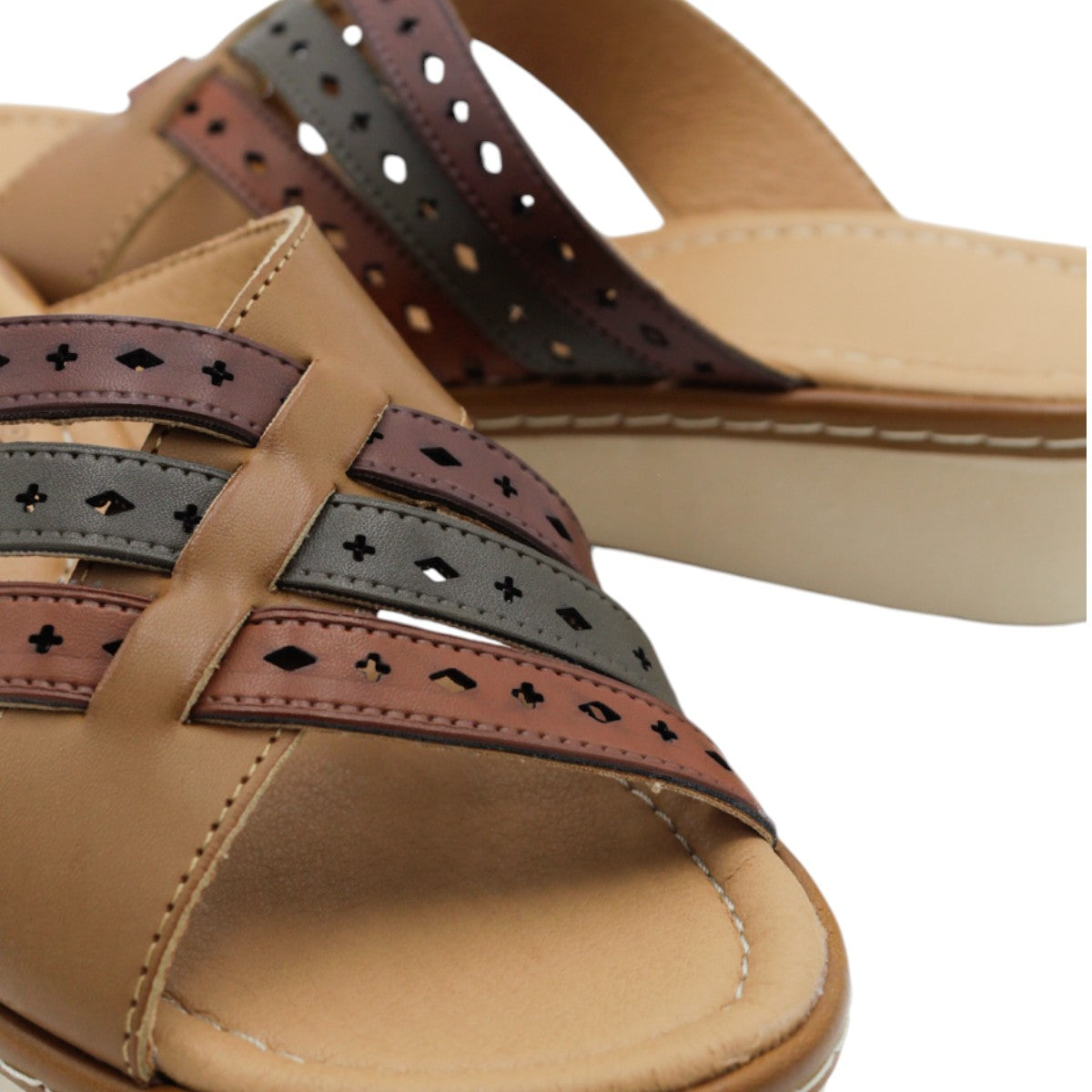 Foto 6 pulgar | Sandalias Con Plataforma Rbcollection Exterior Piel Vegana Color Café Para Mujer