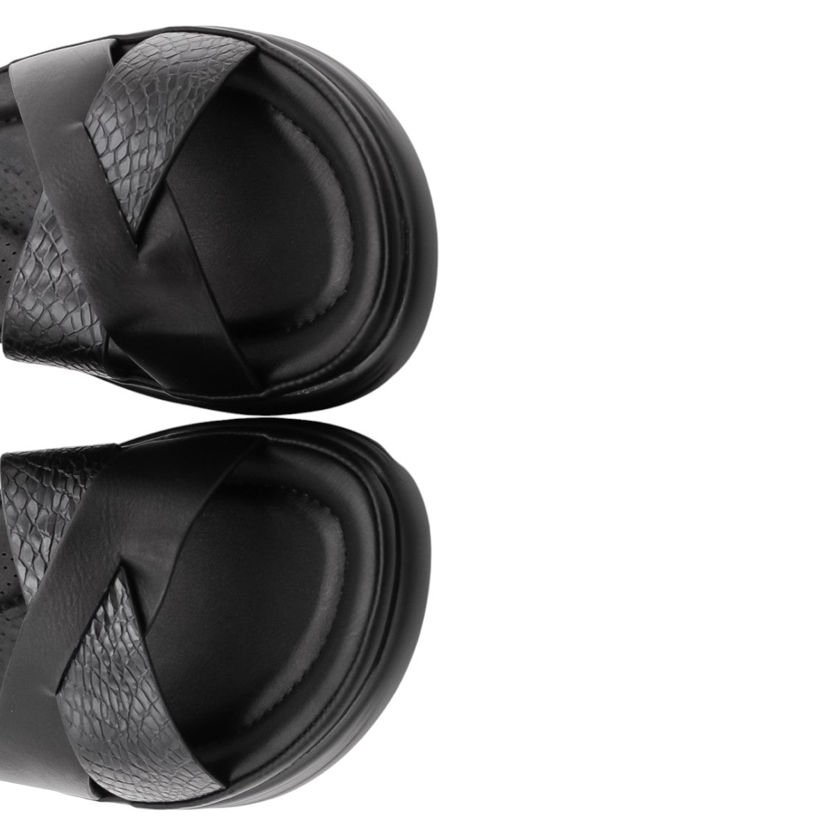 Foto 5 pulgar | Sandalias Con Plataforma Rbbasics Exterior Piel Vegana Negro Para Mujer