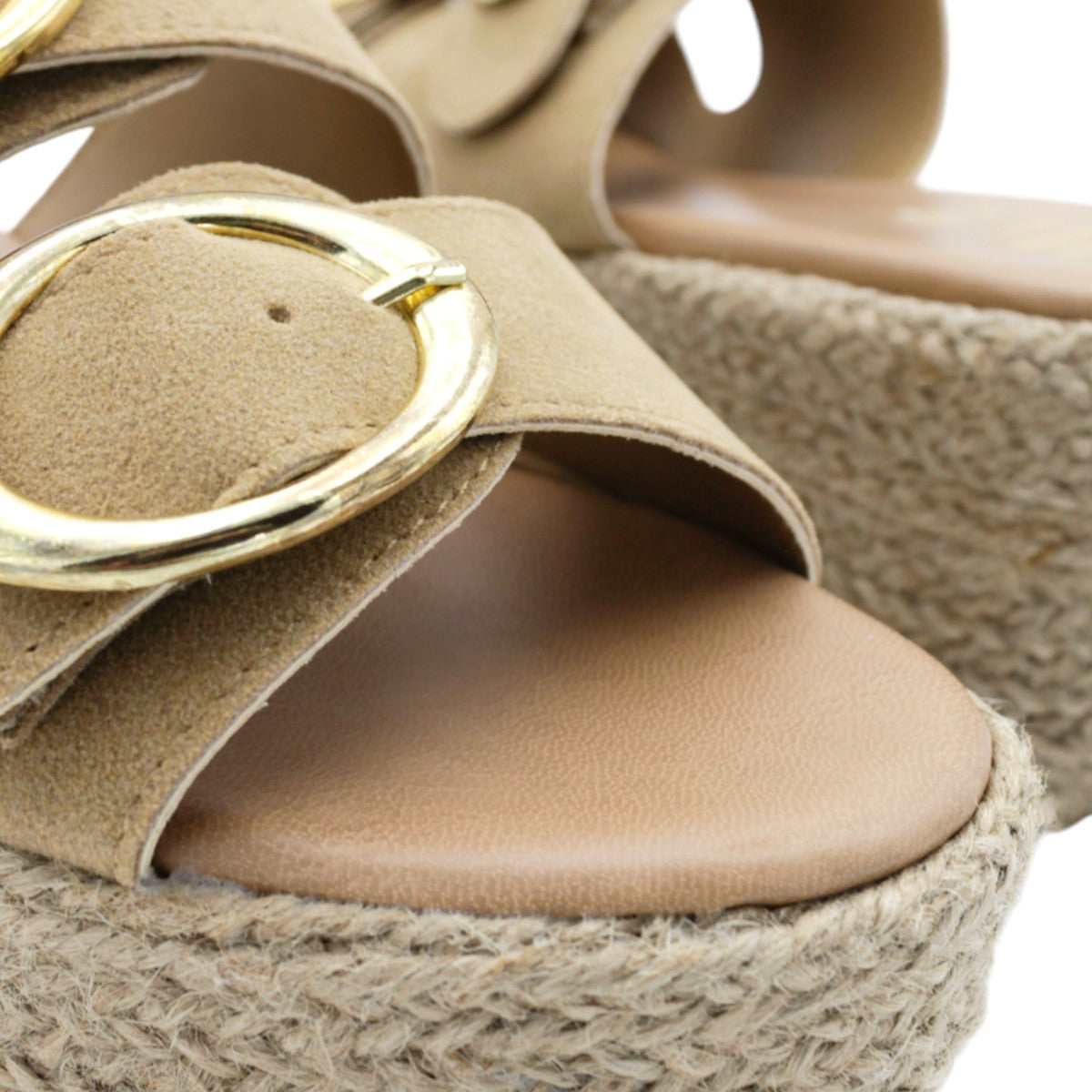 Foto 6 pulgar | Sandalias con Plataforma Rbcollection Exterior Gamuza Café para Mujer