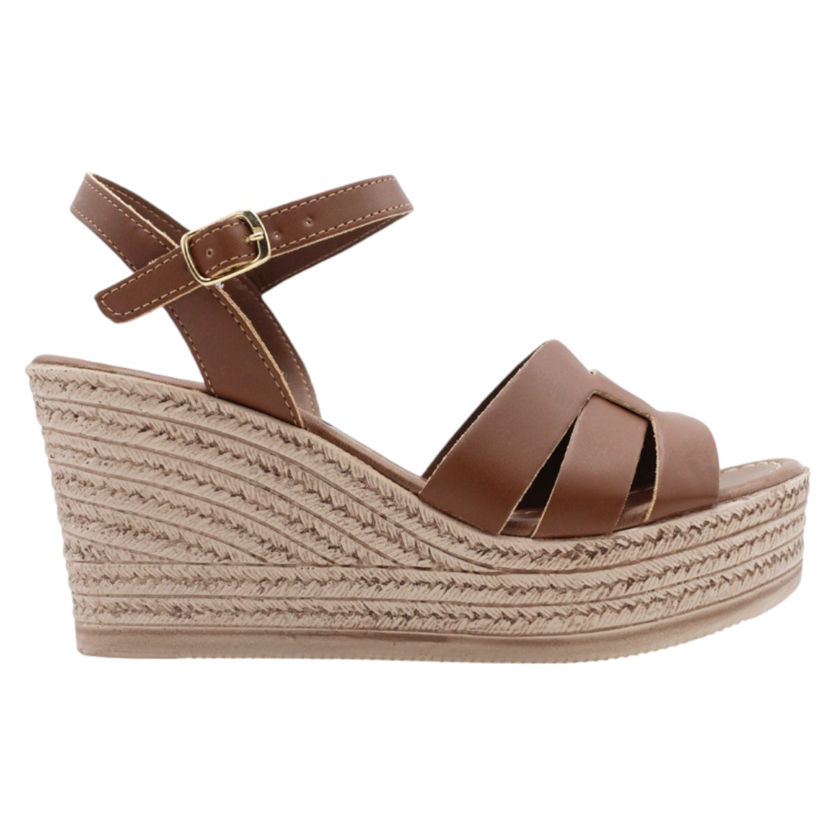 Foto 3 pulgar | Sandalias Con Plataforma Rbcollection Exterior Piel Vegana Café Para Mujer
