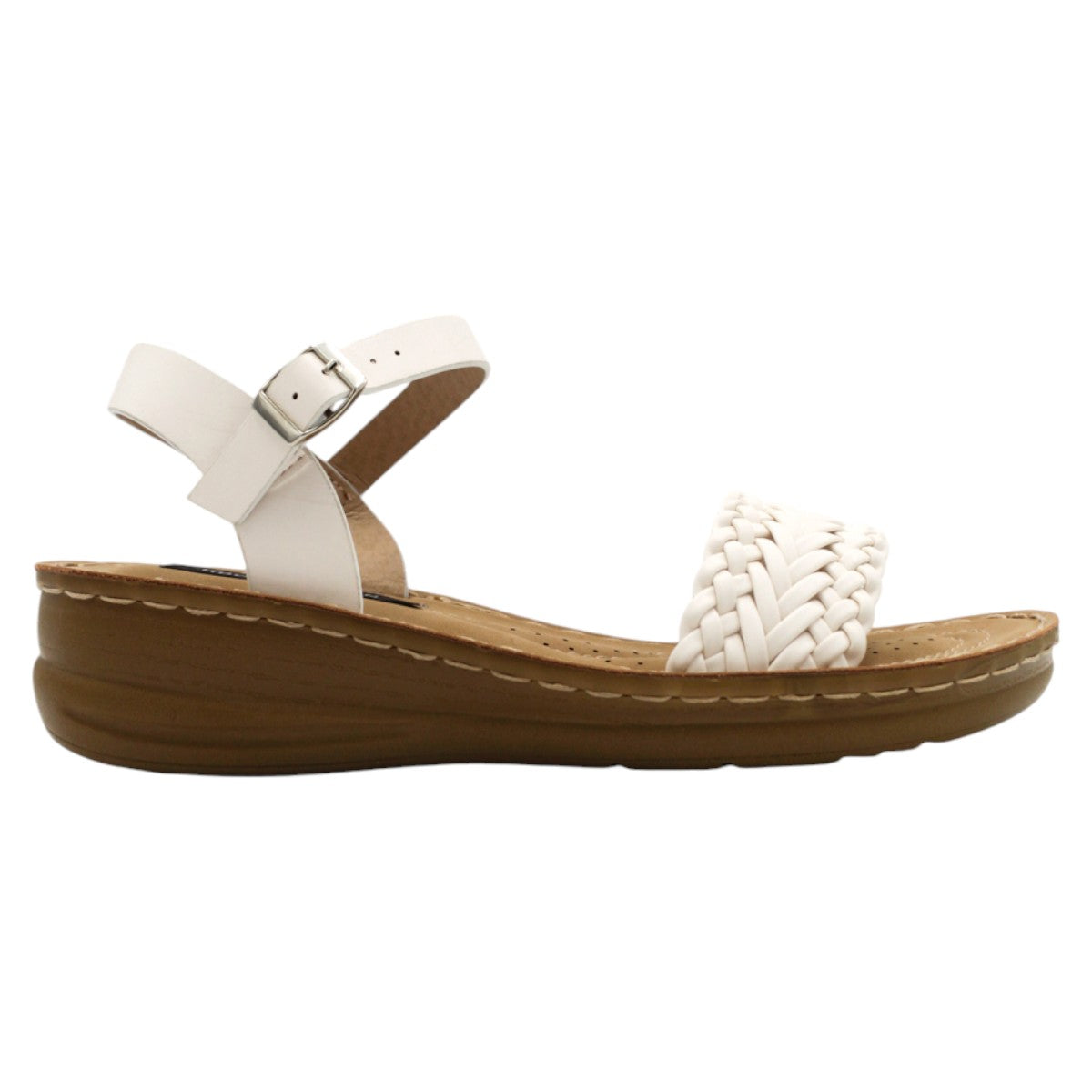 Foto 3 pulgar | Sandalias Con Plataforma Rbcollection Exterior Piel Vegana Color Blanco Para Mujer