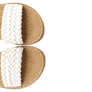 Foto 4 | Sandalias Con Plataforma Rbcollection Exterior Piel Vegana Color Blanco Para Mujer