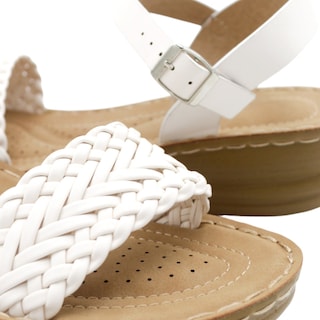 Foto 5 | Sandalias Con Plataforma Rbcollection Exterior Piel Vegana Color Blanco Para Mujer