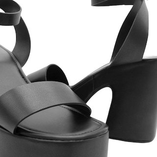 Foto 6 | Sandalia Con Tacón Rbbasics Exterior Piel Vegana Negro Para Mujer
