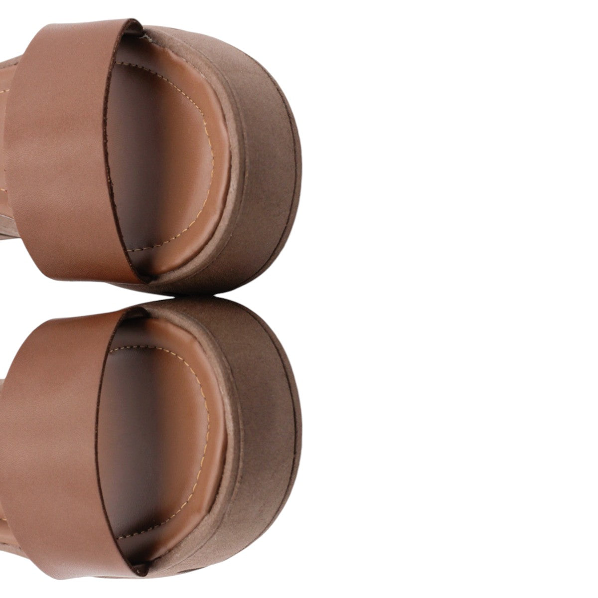 Foto 5 pulgar | Sandalias Con Plataforma Rbbasics Exterior Piel Vegana Café Para Mujer