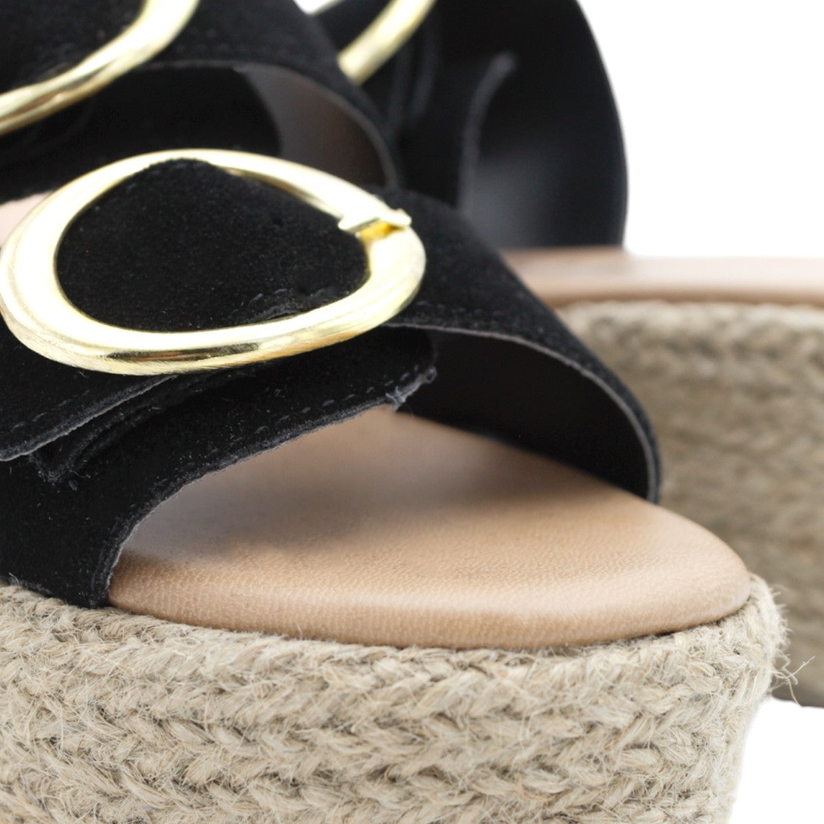 Foto 7 pulgar | Sandalias con Plataforma Rbcollection Exterior Gamuza Negro Para Mujer