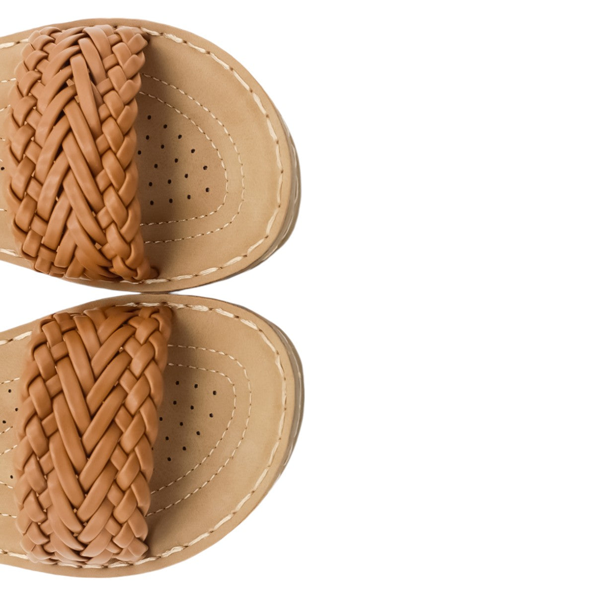 Foto 5 pulgar | Sandalias Rbcollection con Plataforma Exterior Piel Vegana Café para Mujer