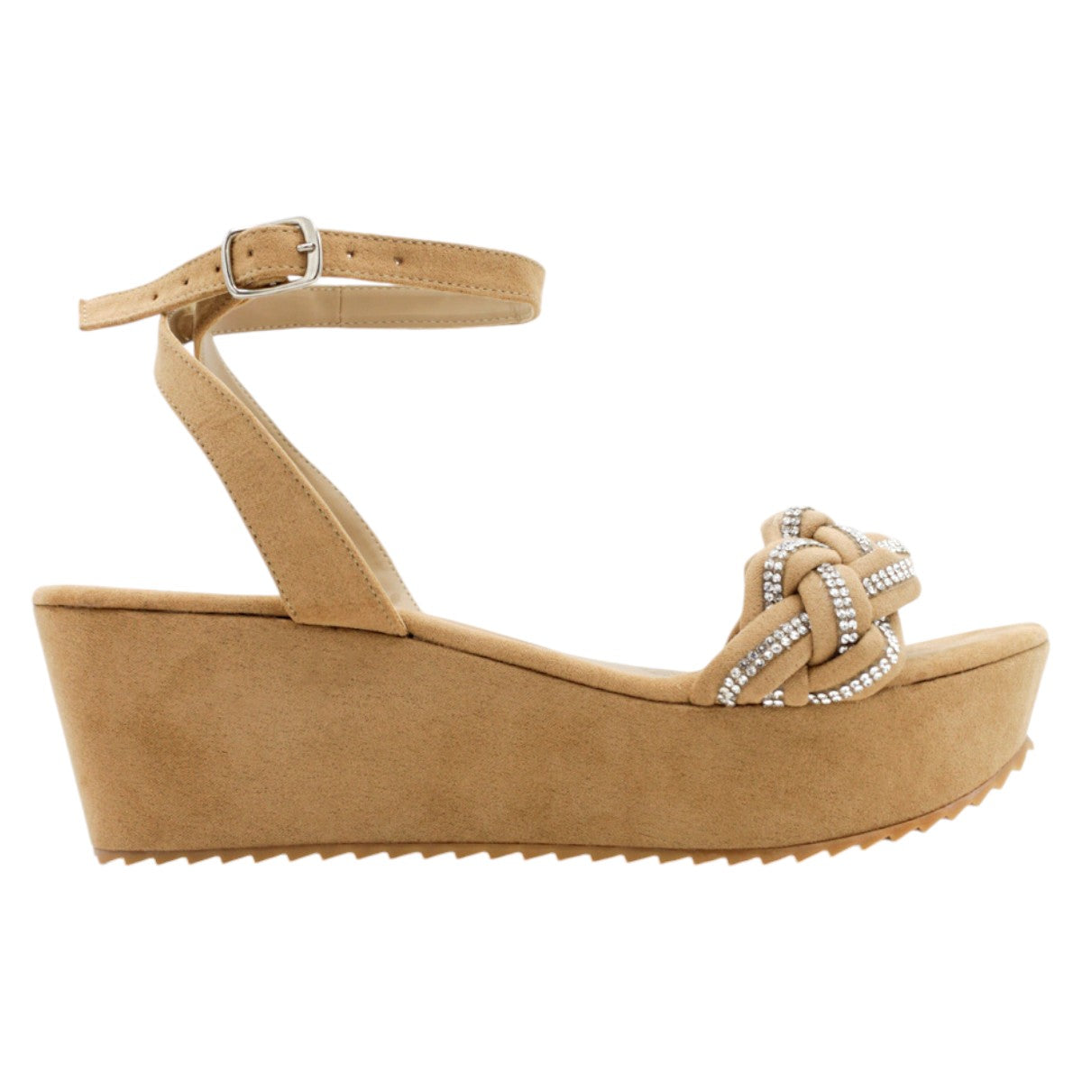 Foto 4 pulgar | Sandalias Con Plataforma Rbbasics Exterior Gamuza Sintética Beige Para Mujer