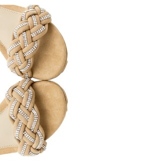 Foto 5 | Sandalias Con Plataforma Rbbasics Exterior Gamuza Sintética Beige Para Mujer