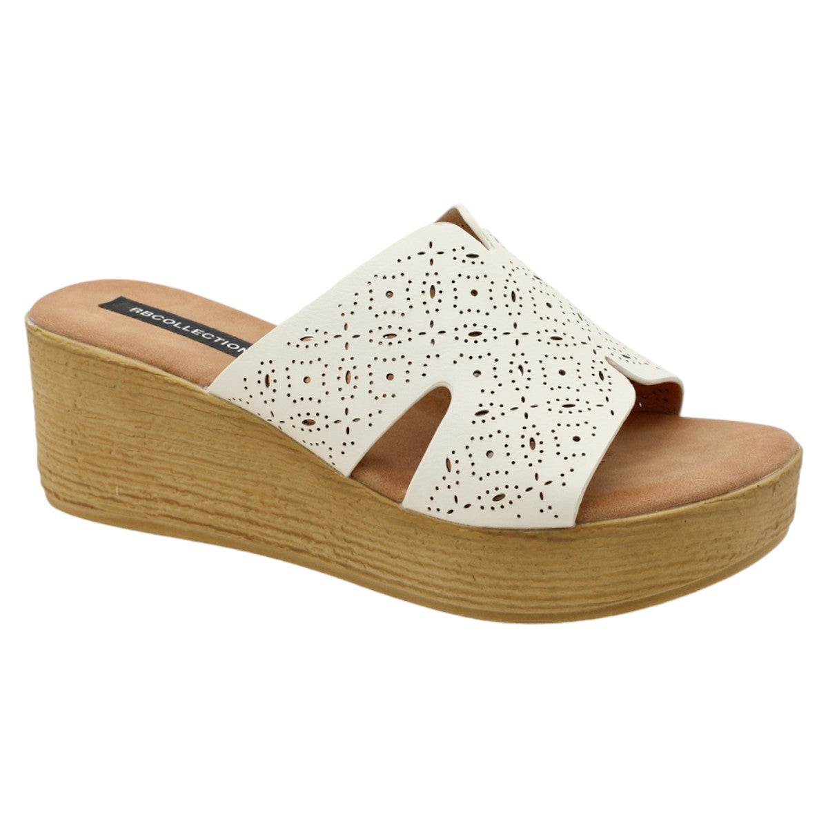 Foto 2 pulgar | Sandalias Con Plataforma Rbcollection Exterior Piel Vegana Color Blanco Para Mujer