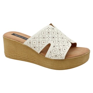 Foto 1 | Sandalias Con Plataforma Rbcollection Exterior Piel Vegana Color Blanco Para Mujer