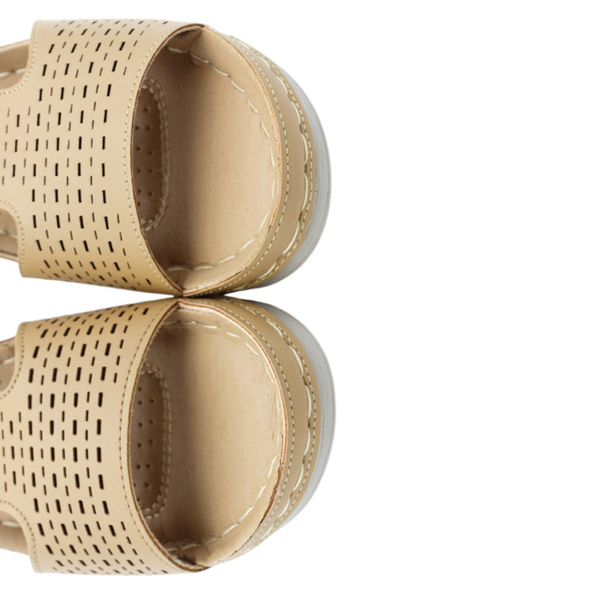Foto 5 pulgar | Sandalias Rbcollection con Plataforma Exterior Piel Vegana Café para Mujer