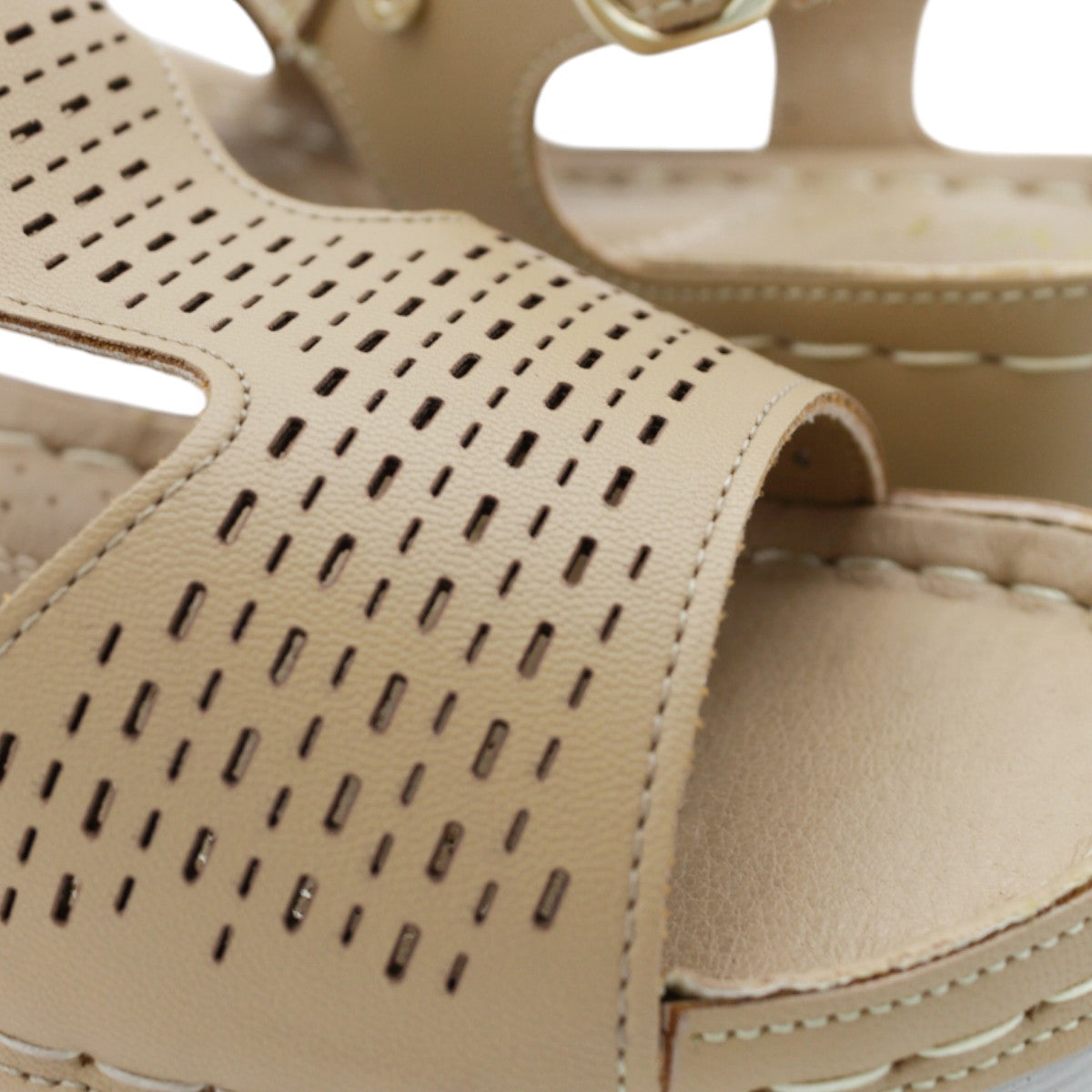 Foto 6 pulgar | Sandalias Rbcollection con Plataforma Exterior Piel Vegana Café para Mujer