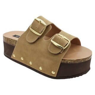 Foto 2 | Sandalias Con Plataforma Rbcollection Exterior Gamuza Sintética Café Para Mujer