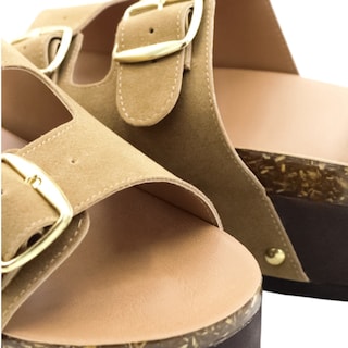 Foto 5 | Sandalias Con Plataforma Rbcollection Exterior Gamuza Sintética Café Para Mujer