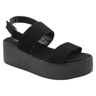 Foto 1 | Sandalias con Plataforma Rbcollection Exterior Gamuza Sintética Negro para Mujer