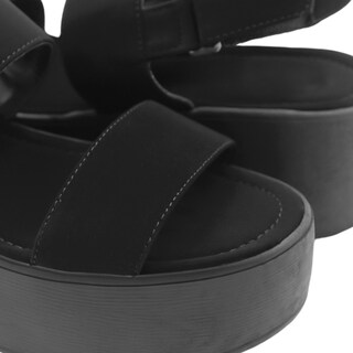Foto 6 | Sandalias con Plataforma Rbcollection Exterior Gamuza Sintética Negro para Mujer