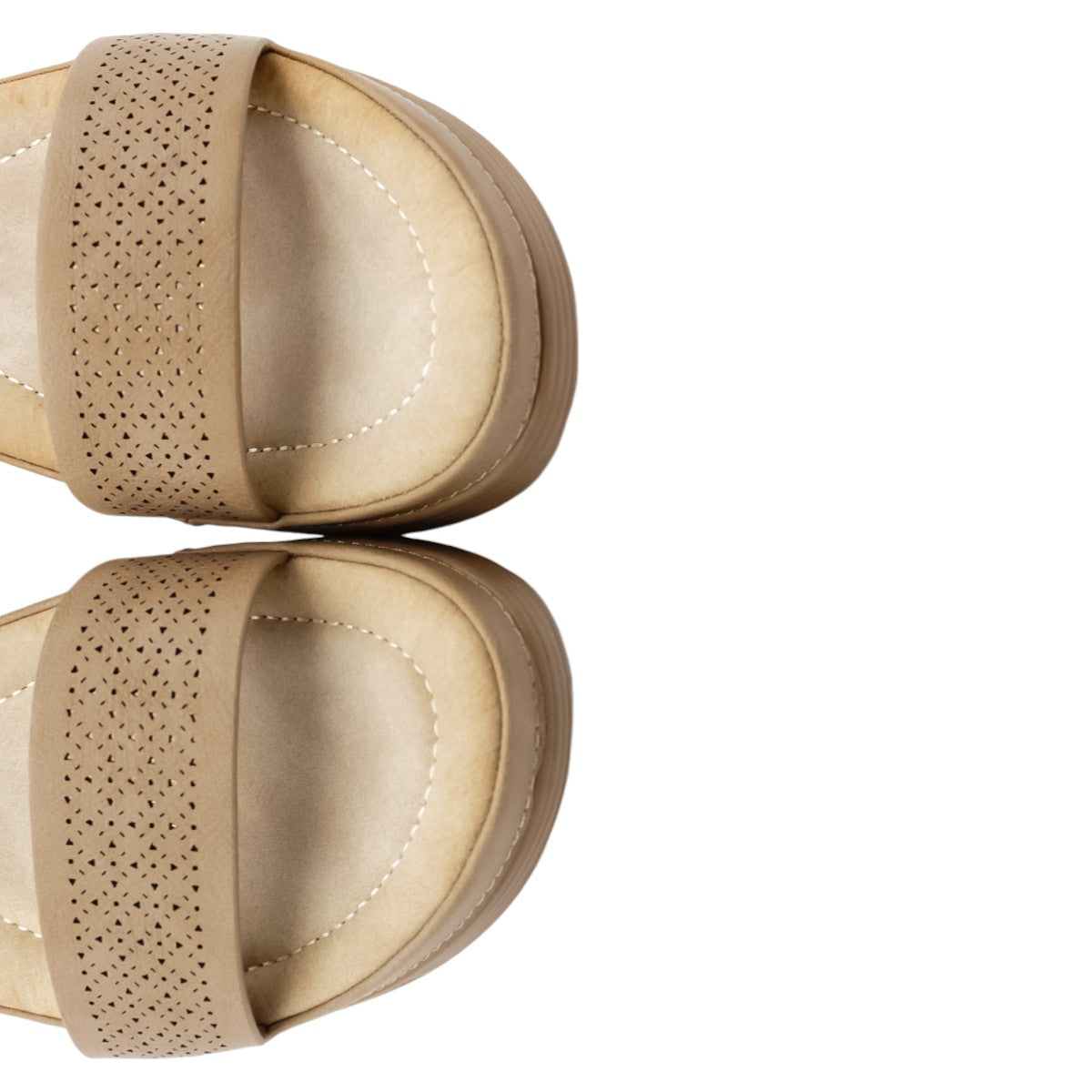 Foto 5 pulgar | Sandalias Rbcollection con Plataforma Exterior Piel Vegana Café para Mujer