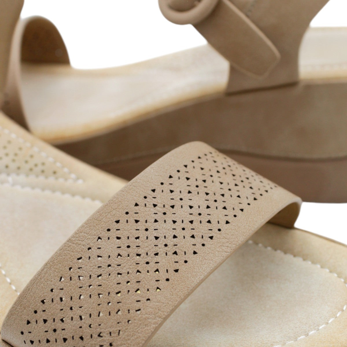 Foto 6 pulgar | Sandalias Rbcollection con Plataforma Exterior Piel Vegana Café para Mujer