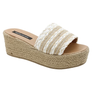 Foto 1 | Sandalias Con Plataforma Rbcollection Exterior Textil Blanco Para Mujer