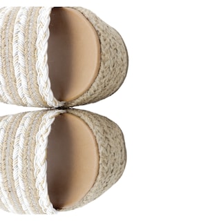 Foto 5 | Sandalias Con Plataforma Rbcollection Exterior Textil Blanco Para Mujer