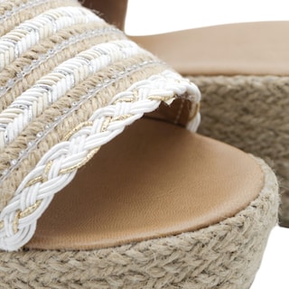 Foto 6 | Sandalias Con Plataforma Rbcollection Exterior Textil Blanco Para Mujer