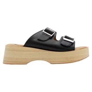 Foto 3 | Sandalias Con Plataforma Rbcollection Exterior Piel Vegana Negro Para Mujer
