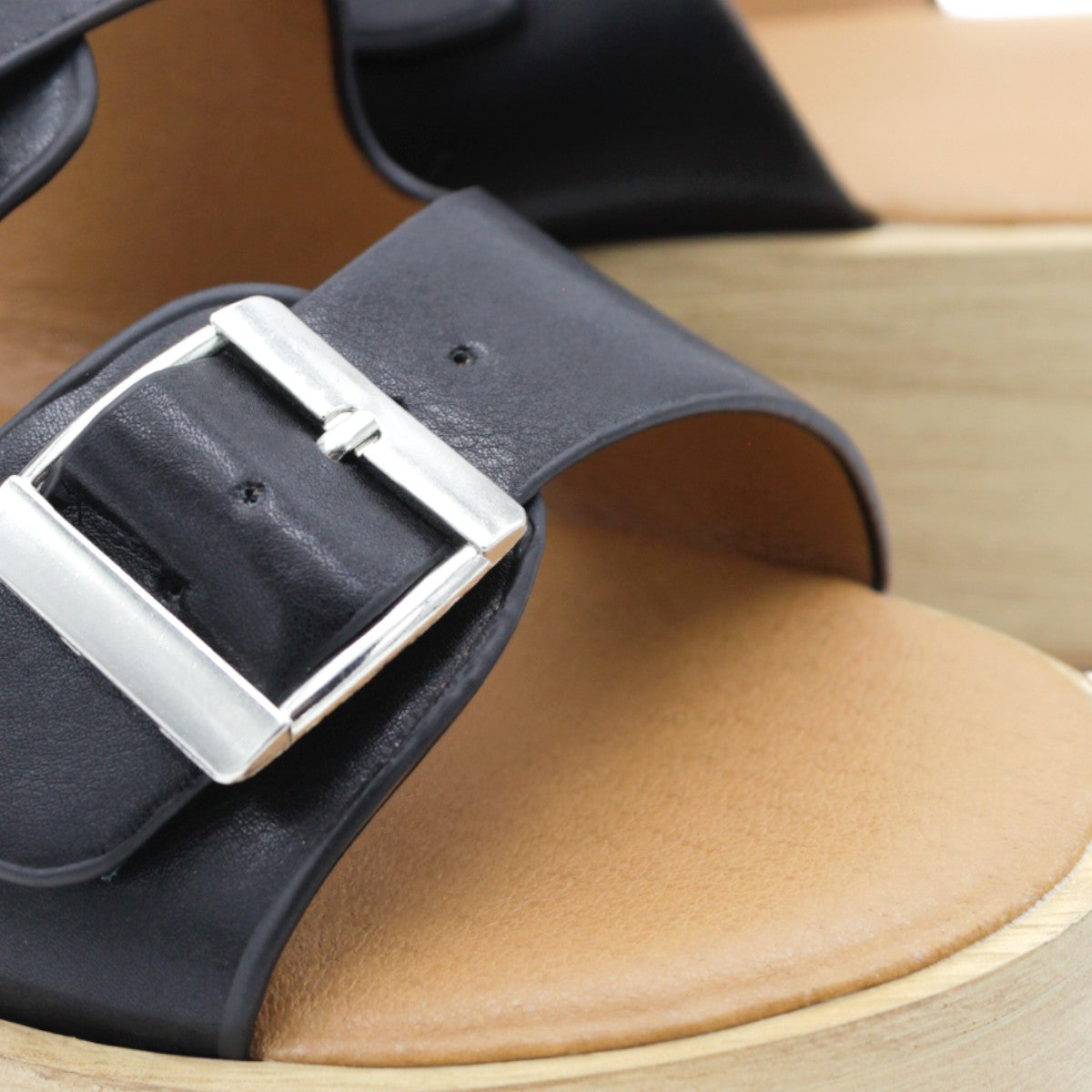 Foto 7 pulgar | Sandalias Con Plataforma Rbcollection Exterior Piel Vegana Negro Para Mujer