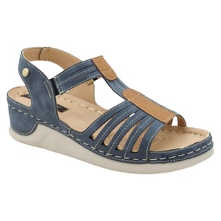 Foto 1 | Sandalias Rbcollection con Plataforma Exterior Piel Vegana Azul para Mujer