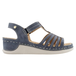 Foto 2 | Sandalias Rbcollection con Plataforma Exterior Piel Vegana Azul para Mujer