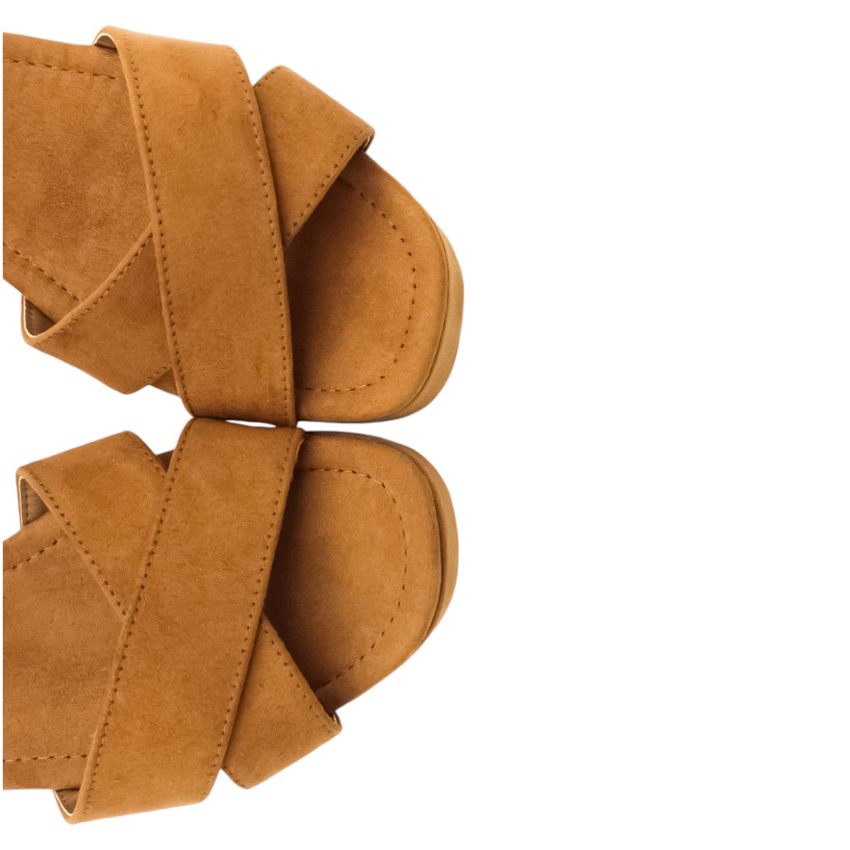 Foto 4 | Sandalias Con Plataforma Rbcollection Exterior Gamuza Sintética Beige Para Mujer