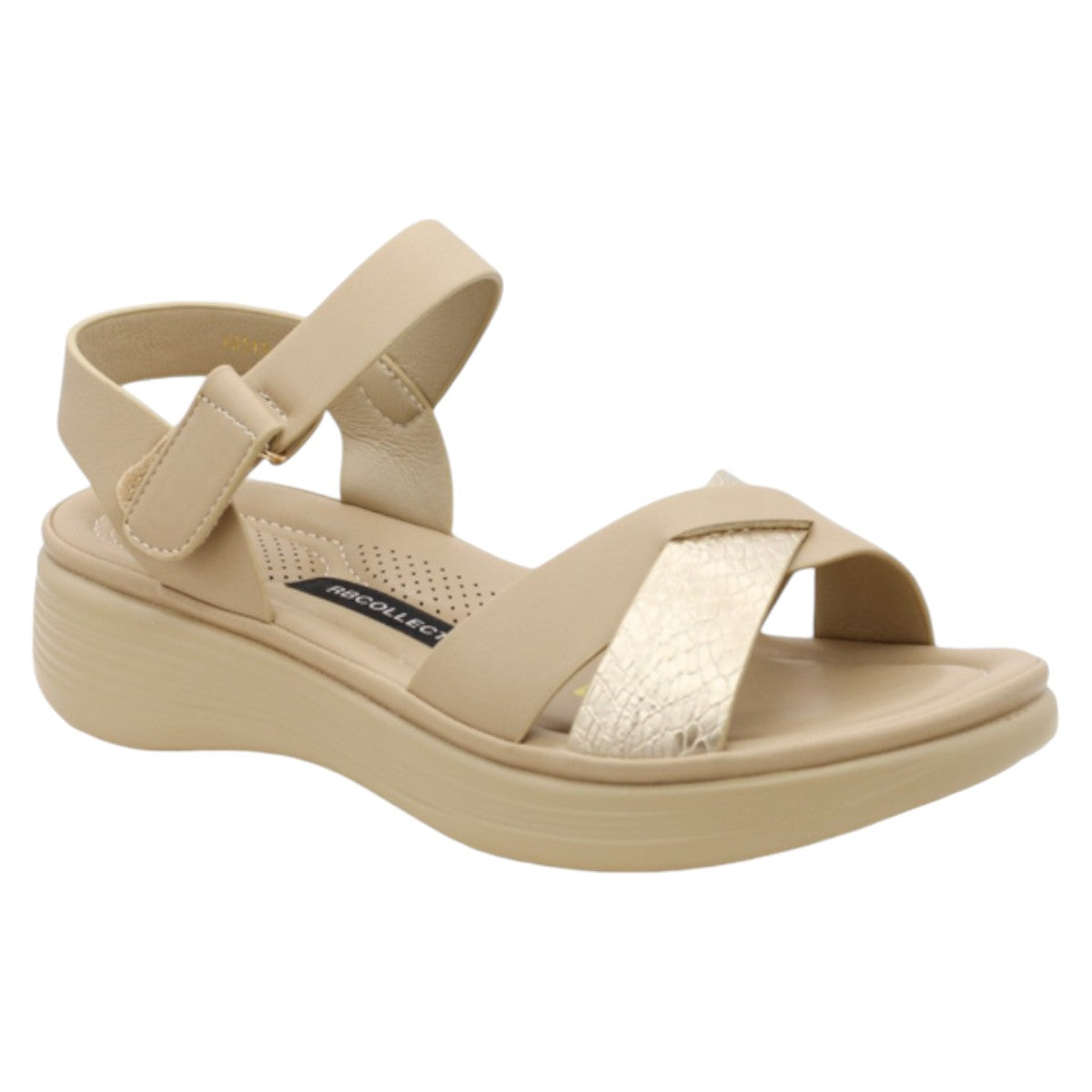 Sandalias Con Plataforma Rbbasics Exterior Piel Vegana Beige para Mujer