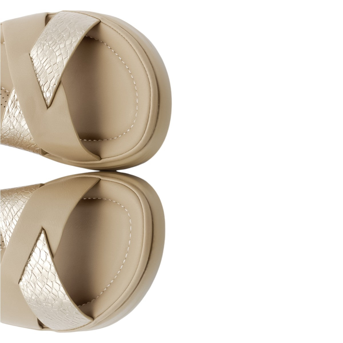Foto 5 pulgar | Sandalias Con Plataforma Rbbasics Exterior Piel Vegana Beige para Mujer