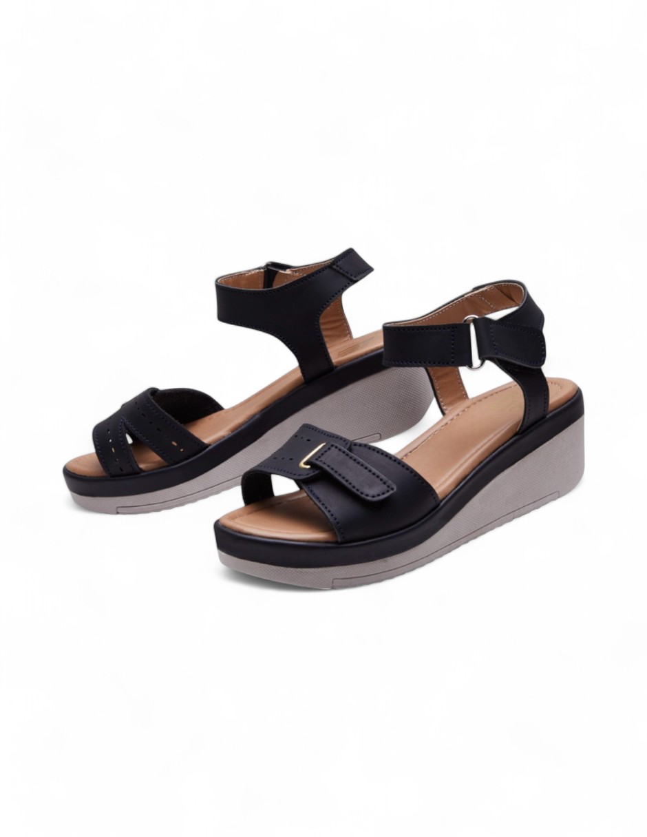 Foto 3 | Sandalia Calzado Watanabe Color Negro Plataforma