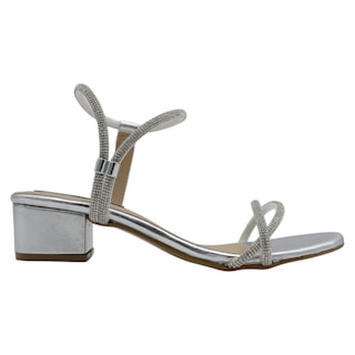 Foto 2 | Sandalias de Tacón Rbcollection Plata para Mujer